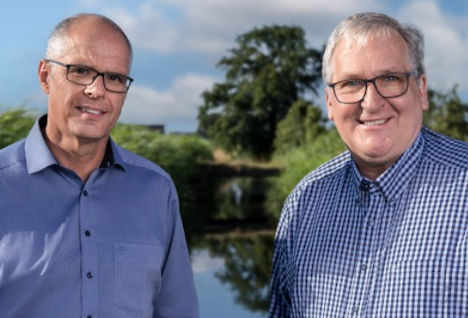 Jens Stechmann, Vorsitzender der Bundesfachgruppe Obstbau und Joerg Hilbers, Geschäftsführer der Bundesfachgruppe Obstbau